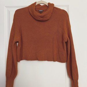Wild Fable Burnt Orange Cropped Turtleneck Sweater Size Small